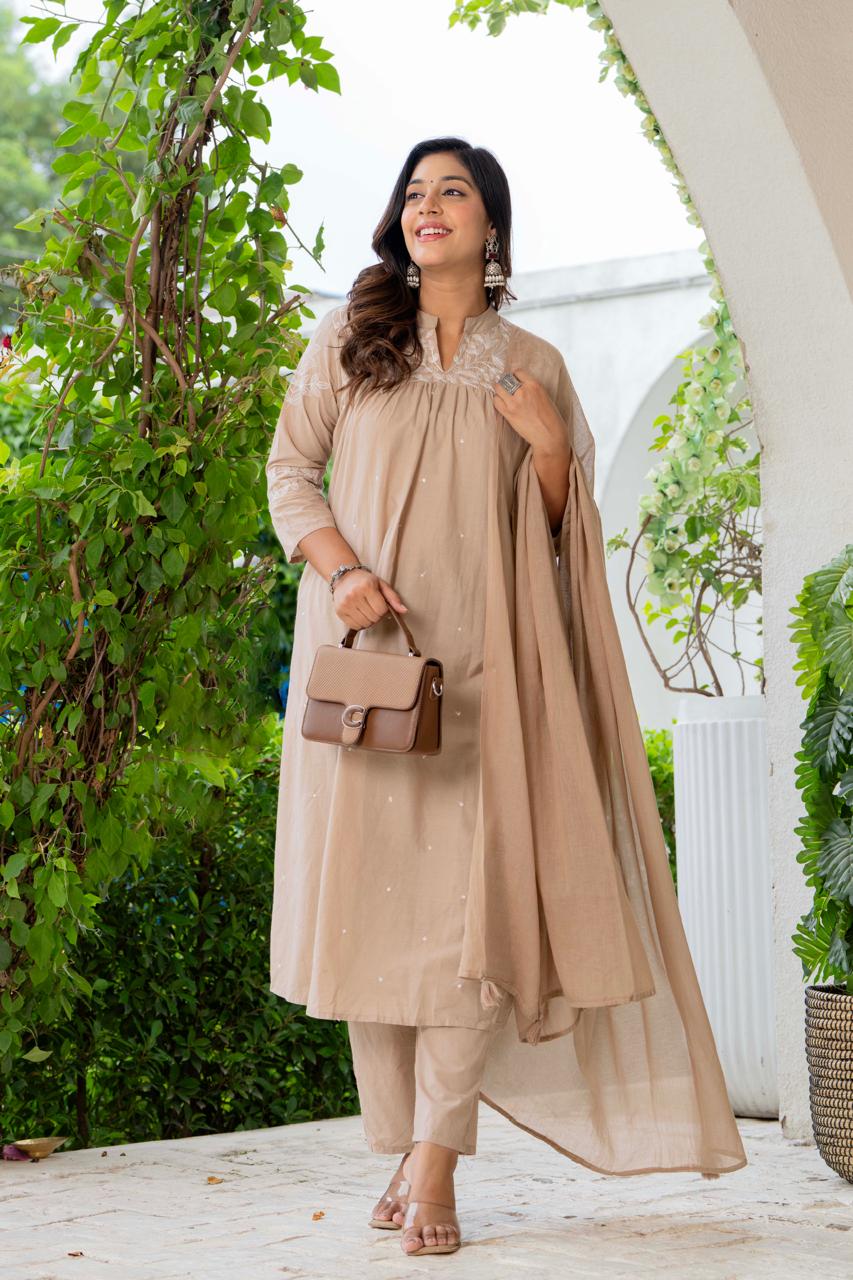 Stylish Beige Ethnic Wear for Elegant Look