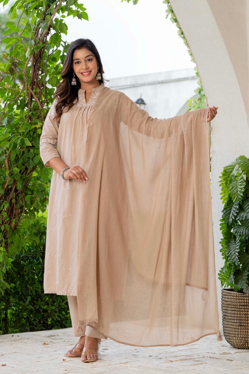 Stylish Beige Ethnic Wear for Elegant Look