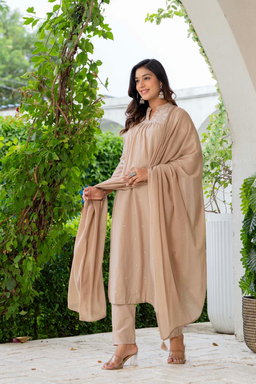 Stylish Beige Ethnic Wear for Elegant Look
