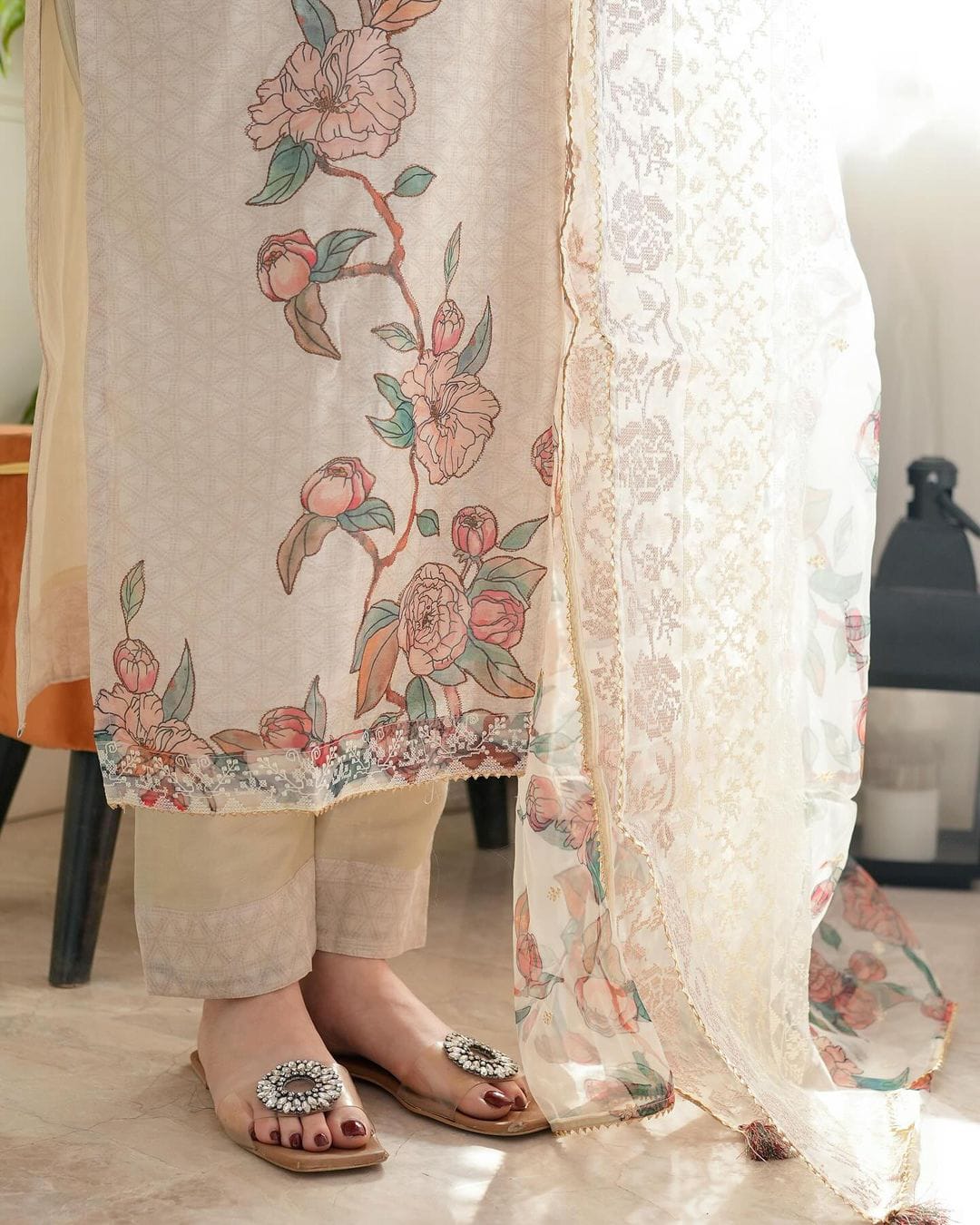 Festival Special  Party Wear 3 Piece Designer Kurti,Pent Dupatta Set